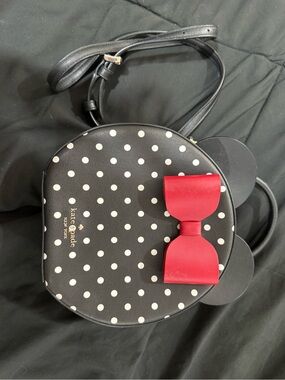 kate spade Black Polka Dot Crossbody with Red Bow